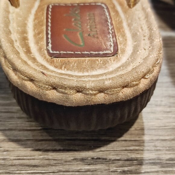 Clarks Artisan leather upper slipper brown women's size 8M - Picture 10 of 12